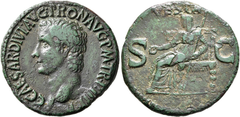 Gaius (Caligula), 37-41. As (Copper, 27 mm, 9.55 g, 7 h), Rome, 39-40. C CAESAR ...