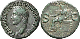 Gaius (Caligula), 37-41. As (Copper, 27 mm, 9.55 g, 7 h), Rome, 39-40. C CAESAR DIVI AVG PRON AVG P M TR P III P P Bare head of Gaius to left. Rev. VE...