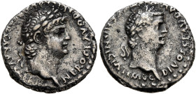 CAPPADOCIA. Caesaraea-Eusebia. Nero, with Divus Claudius, 54-68. Drachm (Silver, 16 mm, 2.68 g, 12 h). NERO CLAVD DIVI CLAVD F CAESAR AVG GERMA Laurea...