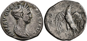 Diva Marciana, died 112/4. Denarius (Silver, 18 mm, 2.85 g, 6 h), Rome, 114. DIVA AVGVSTA MARCIANA Diademed and draped bust of Diva Marciana to right....