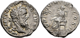 Pertinax, 193. Denarius (Silver, 18 mm, 3.24 g, 6 h), Rome. IMP CAES P HELV PERTIN AVG Laureate head of Pertinax to right. Rev. OPI DIVIN TR P COS II ...