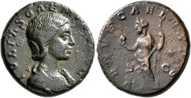 Julia Soaemias, Augusta, 218-222. As (Bronze, 23 mm, 10.43 g, 12 h), Rome, 220-221. IVLIA SOAEMIAS AVG Draped bust of Julia Soaemias to right. Rev. VE...