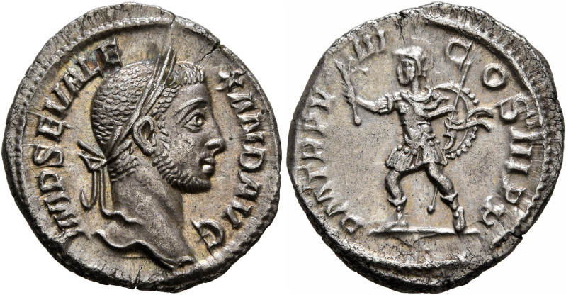 Severus Alexander, 222-235. Denarius (Silver, 19 mm, 3.37 g, 6 h), Rome, 229. IM...