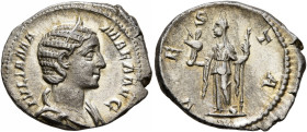 Julia Mamaea, Augusta, 222-235. Denarius (Silver, 19 mm, 2.73 g, 6 h), Rome, 226. IVLIA MAMAEA AVG Diademed and draped bust of Julia Mamaea to right. ...