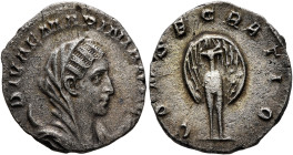 Diva Mariniana, died before 253. Antoninianus (Silver, 19 mm, 2.94 g, 12 h), Rome, circa 253-254. DIVAE MARINIANAE Veiled and draped bust of Diva Mari...