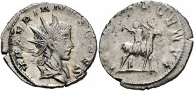 Valerian II, Caesar, 256-258. Antoninianus (Silver, 22 mm, 3.27 g, 12 h), Cologne, 257-258. VALERIANVS CAES Radiate and draped bust of Valerian II to ...