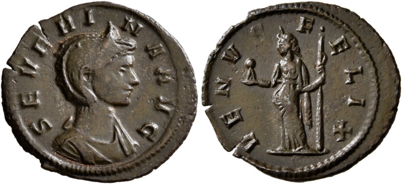 Severina, Augusta, 270-275. Denarius (Bronze, 20 mm, 1.78 g, 6 h), Rome, spring-...