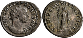 Probus, 276-282. Antoninianus (Silvered bronze, 22 mm, 3.27 g, 12 h), Lugdunum, 276. IMP C M AVR PROBVS AVG Radiate and cuirassed bust of Probus to ri...