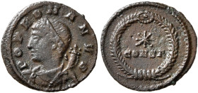 Commemorative Series, 330-354. Follis (Bronze, 13 mm, 0.80 g, 6 h), Constantinopolis, struck under Constantine I, 330. POP ROMANVS Laureate and draped...