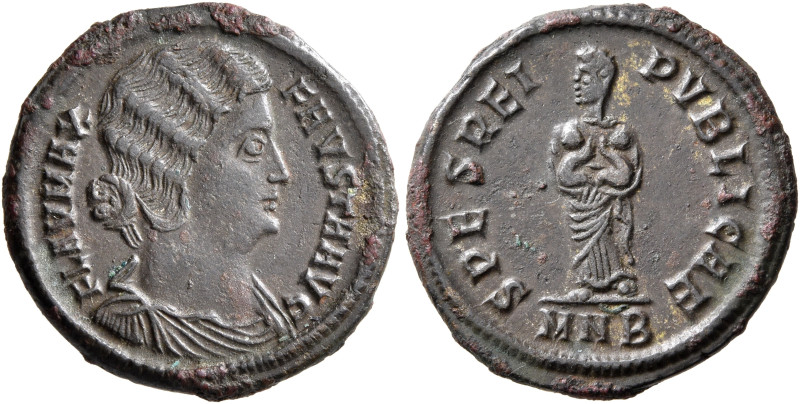 Fausta, Augusta, 324-326. Follis (Bronze, 19 mm, 3.62 g, 12 h), Nicomedia, 325-3...