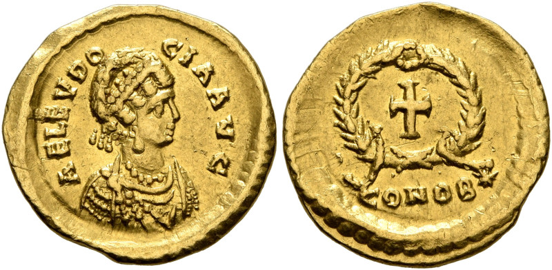 Aelia Eudocia, Augusta, 423-460. Tremissis (Gold, 14 mm, 1.43 g, 1 h), Constanti...