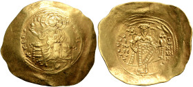 Alexius I Comnenus, 1081-1118. Hyperpyron (Gold, 29 mm, 4.43 g, 6 h), Thessalonica, 1092-1118. +ΚЄ ROHΘЄI Christ, nimbate, seated facing on throne, ra...