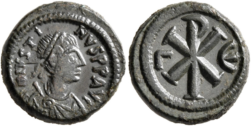 Justin I, 518-527. Pentanummium (Bronze, 13 mm, 2.38 g, 6 h), Constantinopolis, ...