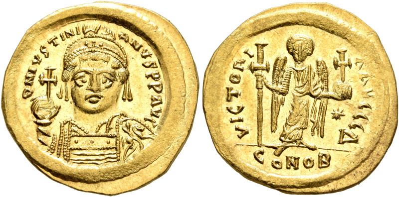 Justinian I, 527-565. Solidus (Gold, 21 mm, 4.49 g, 6 h), Constantinopolis, circ...