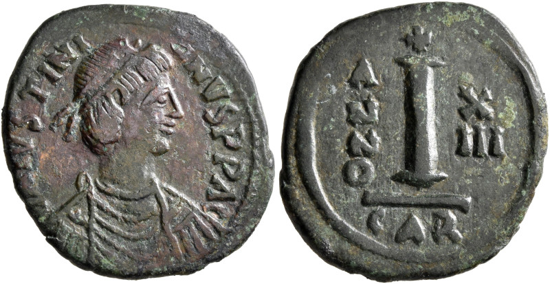 Justinian I, 527-565. Dekanummion (Bronze, 22 mm, 4.68 g, 12 h), Carthage, RY 13...