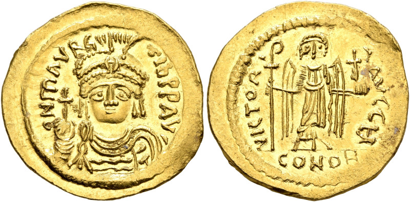 Maurice Tiberius, 582-602. Solidus (Gold, 22 mm, 4.07 g, 6 h), Constantinopolis,...