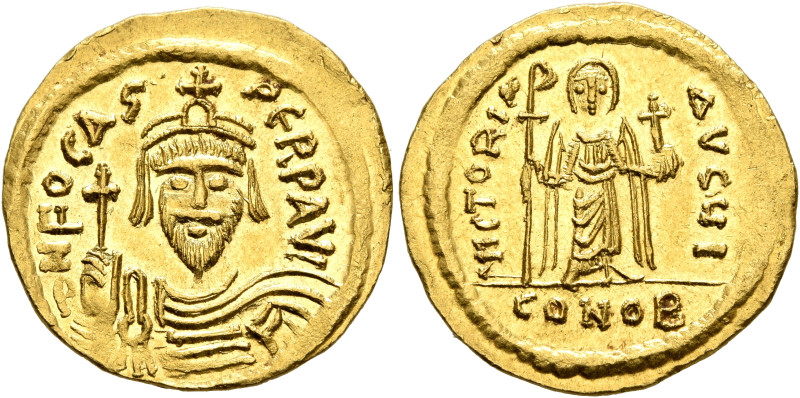Phocas, 602-610. Solidus (Gold, 21 mm, 4.52 g, 7 h), Constantinopolis, 607-609. ...