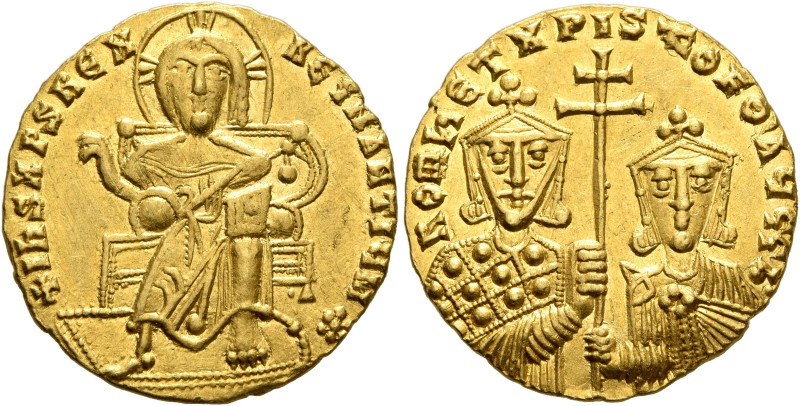 Constantine VII Porphyrogenitus, with Romanus I and Christopher, 913-959. Solidu...