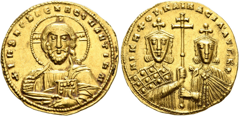 Nicephorus II Phocas, with Basil II, 963-969. Histamenon (Gold, 20 mm, 4.43 g, 6...