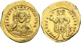 Isaac I Comnenus, 1057-1059. Tetarteron (Gold, 21 mm, 4.05 g, 6 h), Constantinopolis. +IhZ XIS REX REςNANTIҺm Nimbate bust of Christ facing, wearing t...