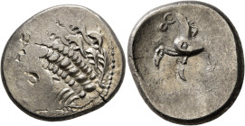 CENTRAL EUROPE. Noricum (East). Circa 2nd-1st centuries BC. Tetradrachm (Silver, 24 mm, 10.97 g, 11 h), 'Samobor A' type. Celticized head of Apollo to...