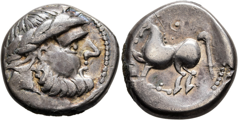 MIDDLE DANUBE. Uncertain tribe. 2nd-1st century BC. Tetradrachm (Silver, 22 mm, ...