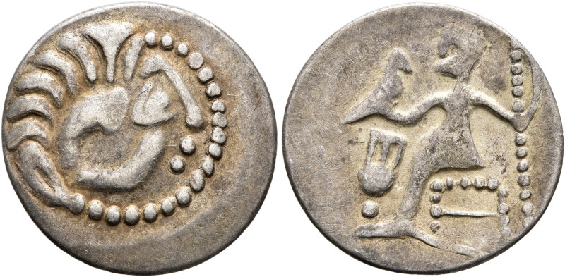 LOWER DANUBE. Uncertain tribe. Circa 2nd-1st centuries BC. Drachm (Silver, 20 mm...