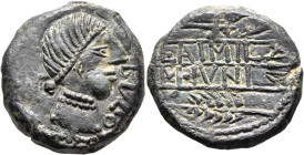 SPAIN. Obulco. 2nd century BC. AE (Bronze, 27 mm, 15.51 g, 12 h), L. Aemilius and M. Junius, aediles. [O]BVLCO Female head to right. Rev. L•AIMIL / M•...