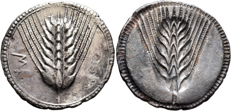 LUCANIA. Metapontion. Circa 540-510 BC. Stater (Silver, 29 mm, 7.87 g, 12 h). ΜΕ...