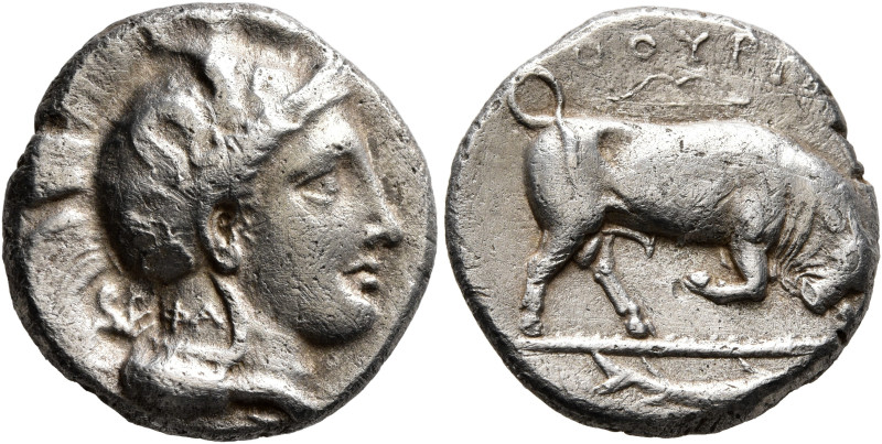 LUCANIA. Thourioi. Circa 400-350 BC. Didrachm or Nomos (Silver, 19 mm, 6.81 g, 1...