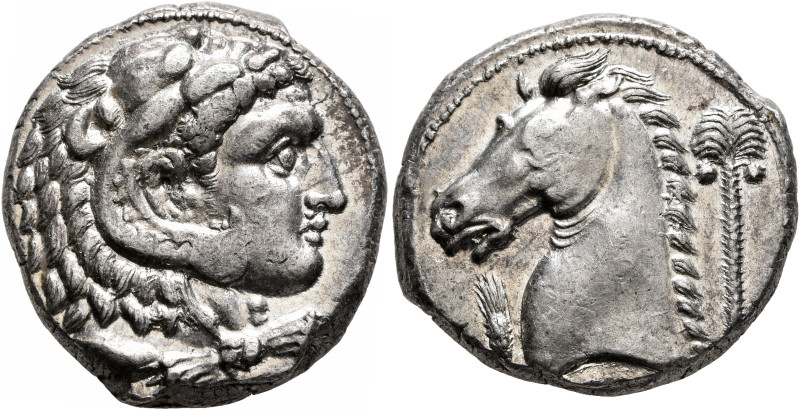 SICILY. Entella (?). Punic issues, circa 300-289 BC. Tetradrachm (Silver, 25 mm,...