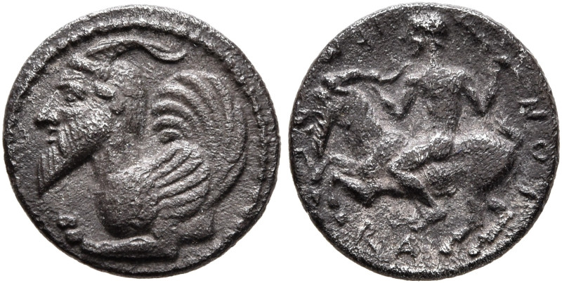 SICILY. Himera. Circa 470-450 BC. Litra (Silver, 11 mm, 0.80 g, 7 h). Forepart o...