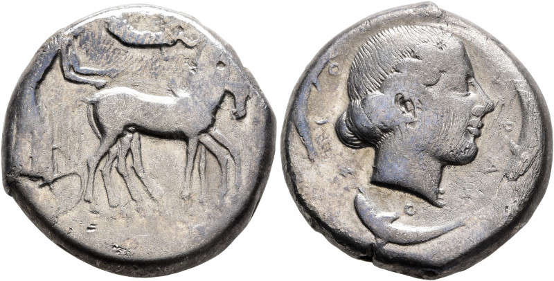 SICILY. Syracuse. Second Democracy, 466-405 BC. Tetradrachm (Silver, 22 mm, 16.7...