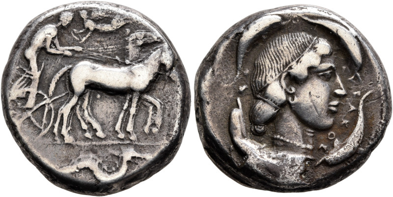 SICILY. Syracuse. Second Democracy, 466-405 BC. Tetradrachm (Silver, 23 mm, 16.7...