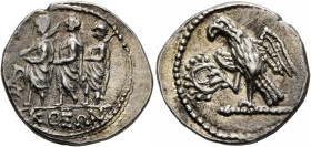 SKYTHIA. Geto-Dacians. Koson, mid 1st century BC. Drachm (Silver, 19 mm, 4.42 g, 12 h), Olbia. KOΣΩN Roman consul accompanied by two lictors advancing...