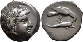 SKYTHIA. Olbia. Circa 400-350 BC. AE (Bronze, 19 mm, 4.41 g, 12 h). Head of Demeter to right, wearing wreath of grain ears. Rev. [ΟΛΒΙΟ] Eagle standin...