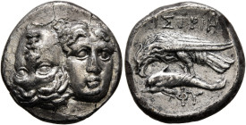 MOESIA. Istros. Circa 280-256/5 BC. Drachm (Subaeratus, 17 mm, 4.50 g, 12 h), a contemporary plated imitation. Two facing male heads side by side, one...