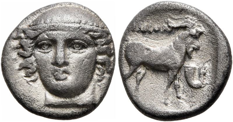 THRACE. Ainos. Circa 400/399-398/7 BC. Tetrobol (Silver, 13 mm, 2.28 g, 12 h). H...