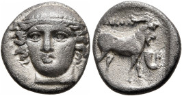 THRACE. Ainos. Circa 400/399-398/7 BC. Tetrobol (Silver, 13 mm, 2.28 g, 12 h). Head of Hermes facing slightly to left, wearing petasos. Rev. ΑΙΝΙΟΝ Ma...