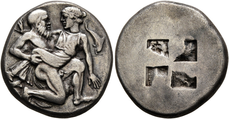 ISLANDS OFF THRACE, Thasos. Circa 412-404 BC. Stater (Silver, 21 mm, 8.36 g). Nu...