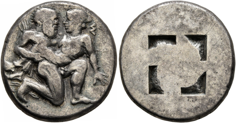 ISLANDS OFF THRACE, Thasos. Circa 412-404 BC. Stater (Silver, 21 mm, 9.11 g). Nu...