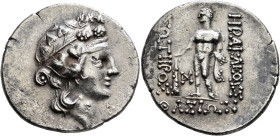 ISLANDS OFF THRACE, Thasos. Circa 148-90/80 BC. Tetradrachm (Silver, 33 mm, 16.68 g, 11 h). Head of youthful Dionysos to right, wearing tainia and wre...