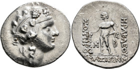 ISLANDS OFF THRACE, Thasos. Circa 148-90/80 BC. Tetradrachm (Silver, 33 mm, 16.84 g, 11 h). Head of youthful Dionysos to right, wearing tainia and wre...