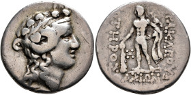 ISLANDS OFF THRACE, Thasos. Circa 148-90/80 BC. Tetradrachm (Silver, 30 mm, 16.18 g, 12 h). Head of youthful Dionysos to right, wearing tainia and wre...