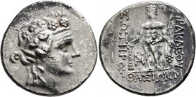 ISLANDS OFF THRACE, Thasos. Circa 148-90/80 BC. Tetradrachm (Silver, 32 mm, 16.74 g, 11 h). Head of youthful Dionysos to right, wearing tainia and wre...