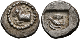 KINGS OF THRACE. Sparadokos, circa 464-444 BC. Diobol (Silver, 10 mm, 1.34 g, 9 h). ΣΠΑ Forepart of a horse left. Rev. Eagle flying left, holding serp...