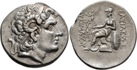 KINGS OF THRACE. Lysimachos, 305-281 BC. Tetradrachm (Silver, 31 mm, 17.00 g, 9 h), Ainos, struck under Skostokos, circa 285-281. Diademed head of Ale...