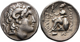 KINGS OF THRACE. Lysimachos, 305-281 BC. Tetradrachm (Silver, 30 mm, 16.94 g, 12 h), Kios. Diademed head of Alexander the Great to right with horn of ...