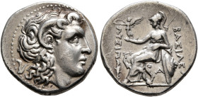 KINGS OF THRACE. Lysimachos, 305-281 BC. Drachm (Silver, 18 mm, 4.17 g, 12 h), Ephesos, circa 294-287. Diademed head of Alexander the Great to right w...
