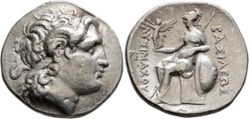 KINGS OF THRACE. Lysimachos, 305-281 BC. Tetradrachm (Silver, 28 mm, 17.01 g, 12 h), Sardes, circa 297/6-286. Diademed head of Alexander the Great to ...